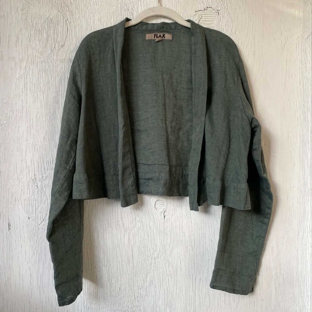 FLAX linen cropped jacket